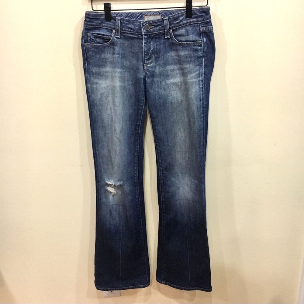 PAIGE Laurel Canyon Boot cut distressed Jeans Y2K style